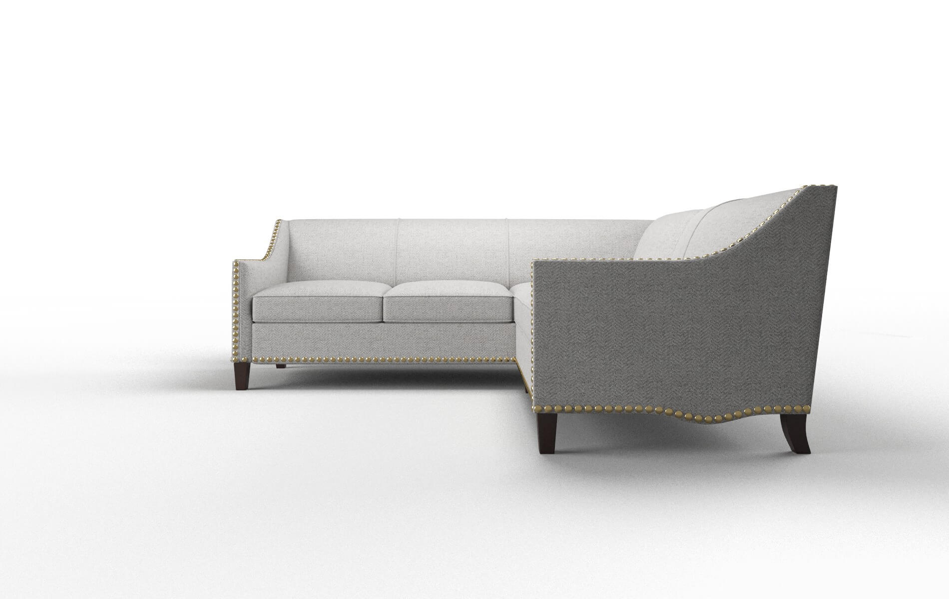Amsterdam Malibu Dove Sectional espresso legs 5