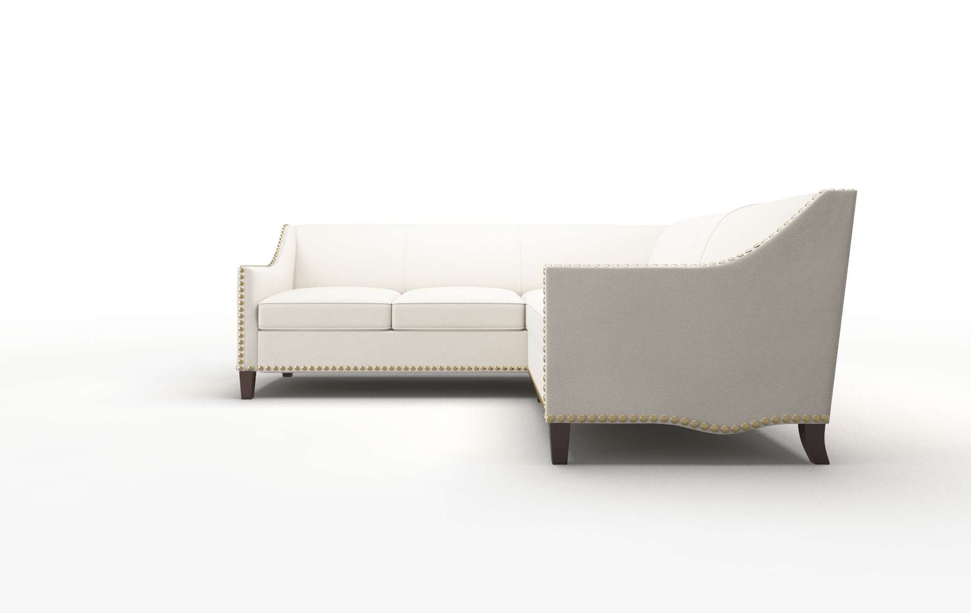 Amsterdam Malibu Linen Sectional espresso legs 5