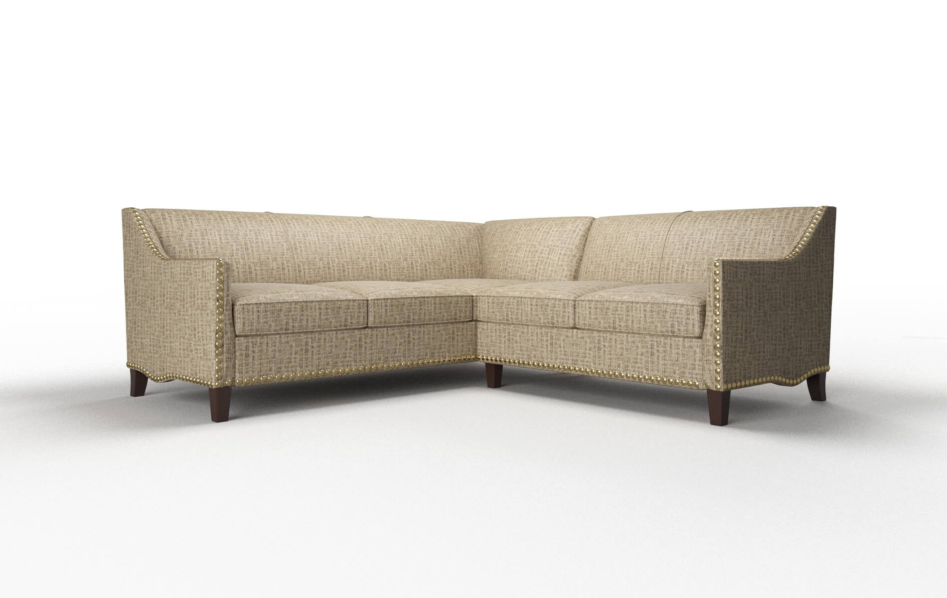 Amsterdam Marcy Camel Sectional espresso legs 1