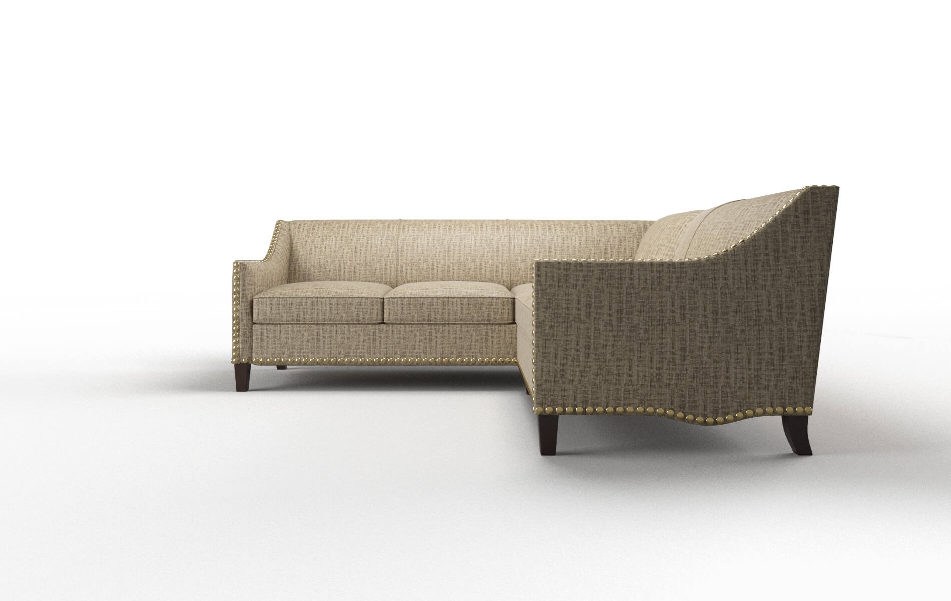 Amsterdam Marcy Camel Sectional espresso legs 5