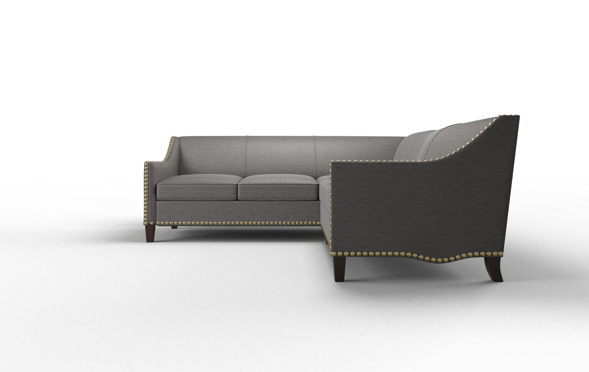 Amsterdam Oscar Charcoal Sectional espresso legs 5
