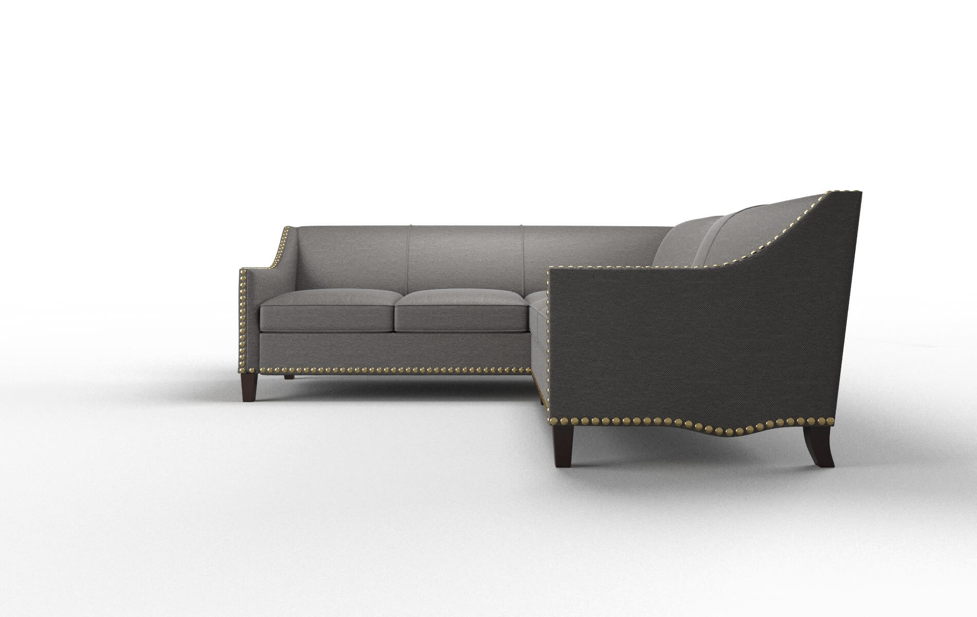 Amsterdam Oscar Grey Sectional espresso legs 5