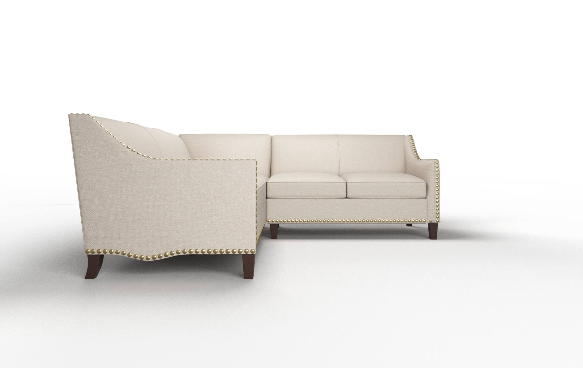 Amsterdam Oscar Linen Sectional espresso legs 2