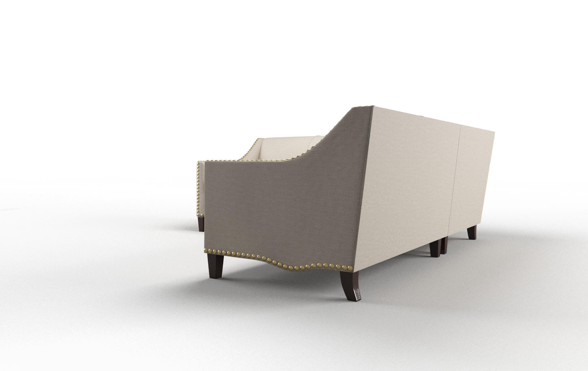 Amsterdam Oscar Linen Sectional espresso legs 4