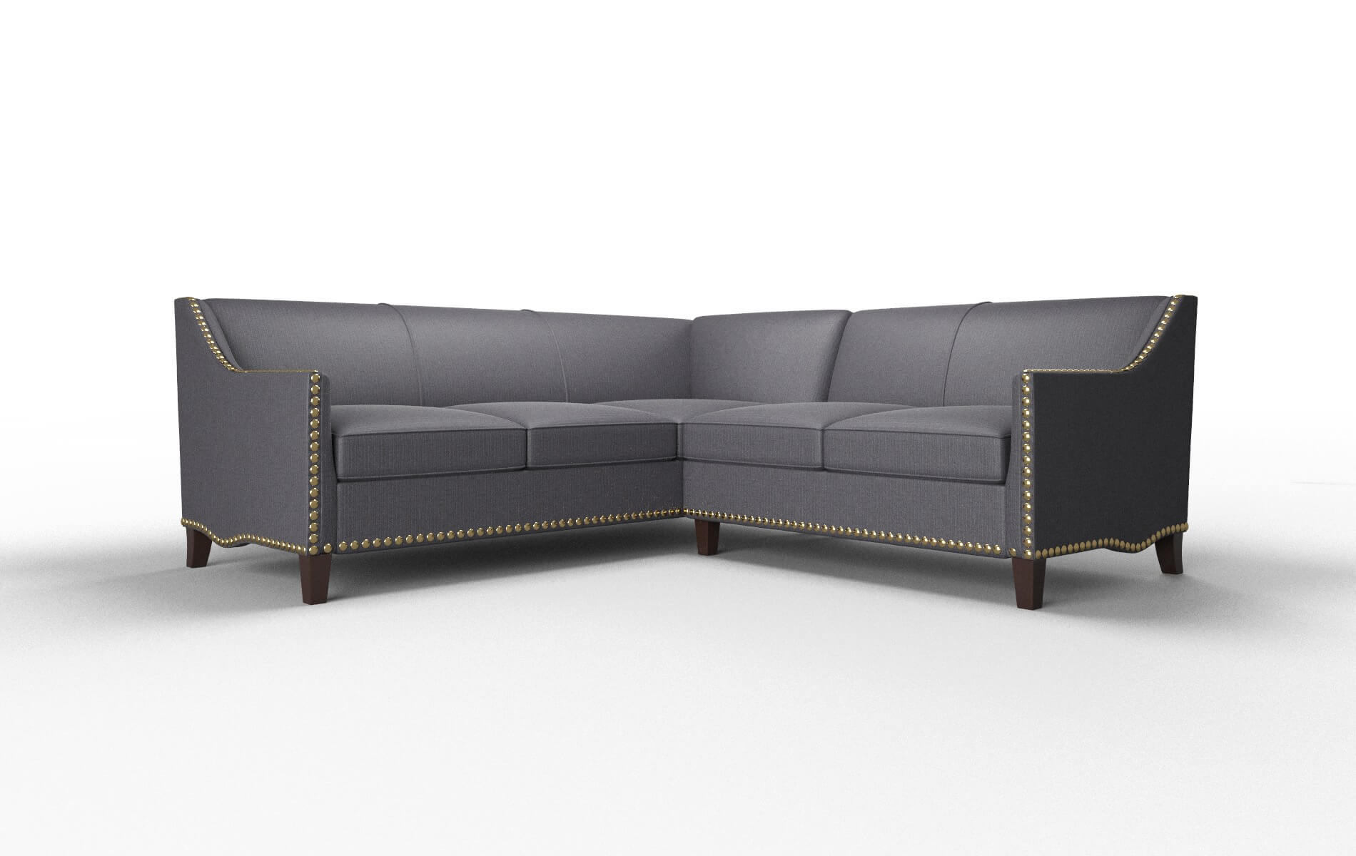 Amsterdam Parker Charcoal Sectional espresso legs