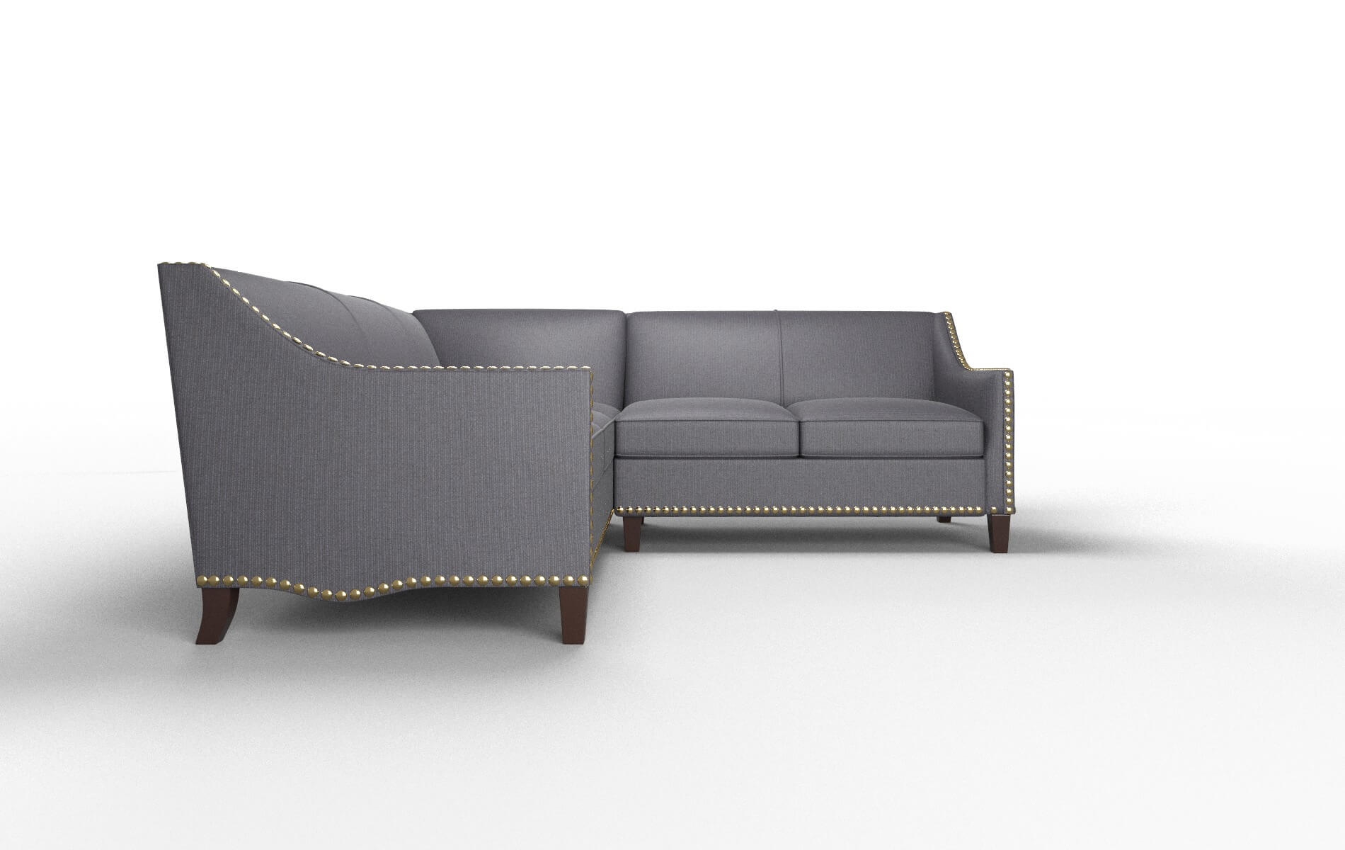 Amsterdam Parker Charcoal Sectional espresso legs 2