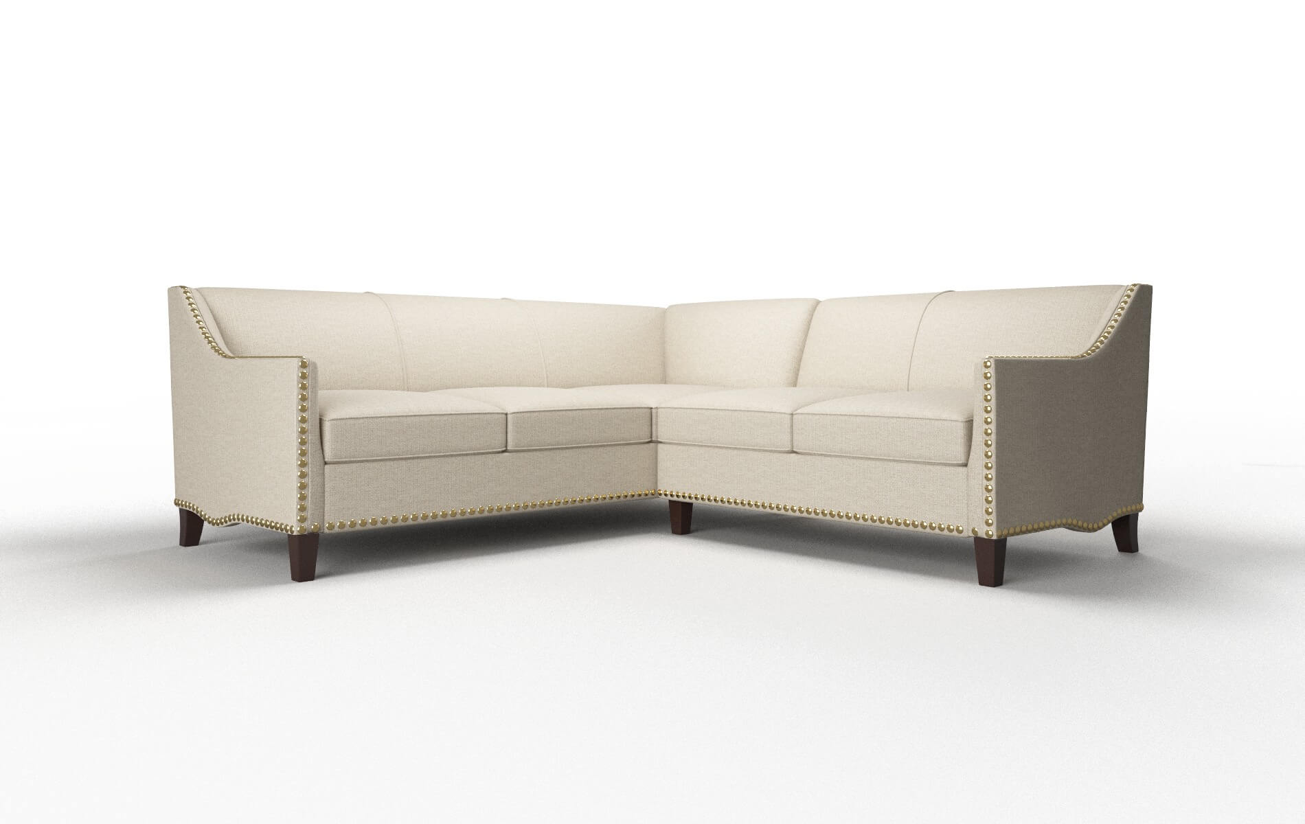 Amsterdam Parker linen Sectional Espresso Legs  1