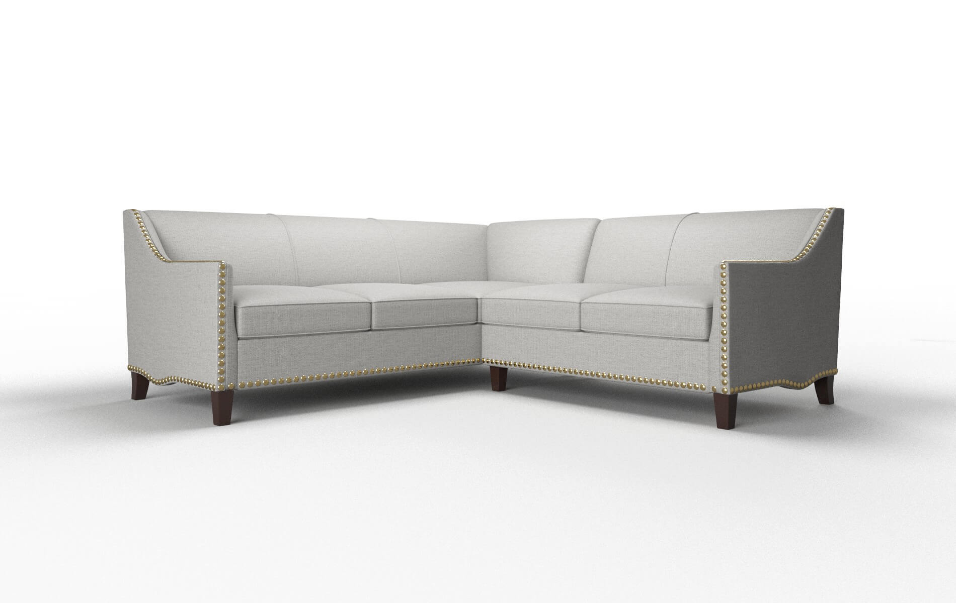 Amsterdam Parker Silver Sectional espresso legs