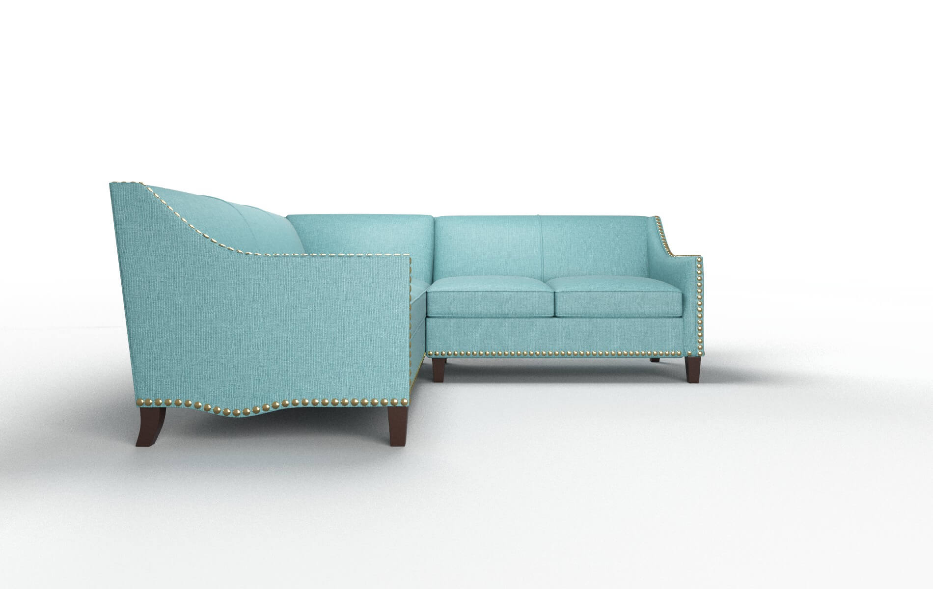 Amsterdam Parker Turquoise Sectional espresso legs 2