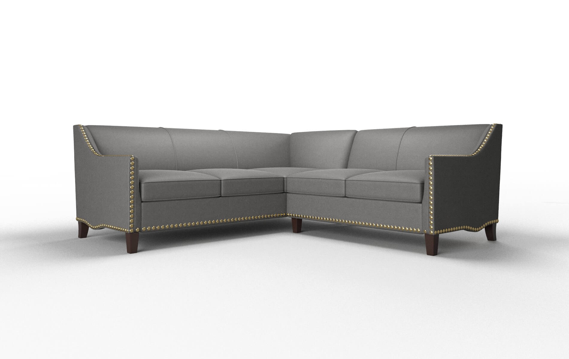 Amsterdam Rocket Charcoal Sectional espresso legs 1