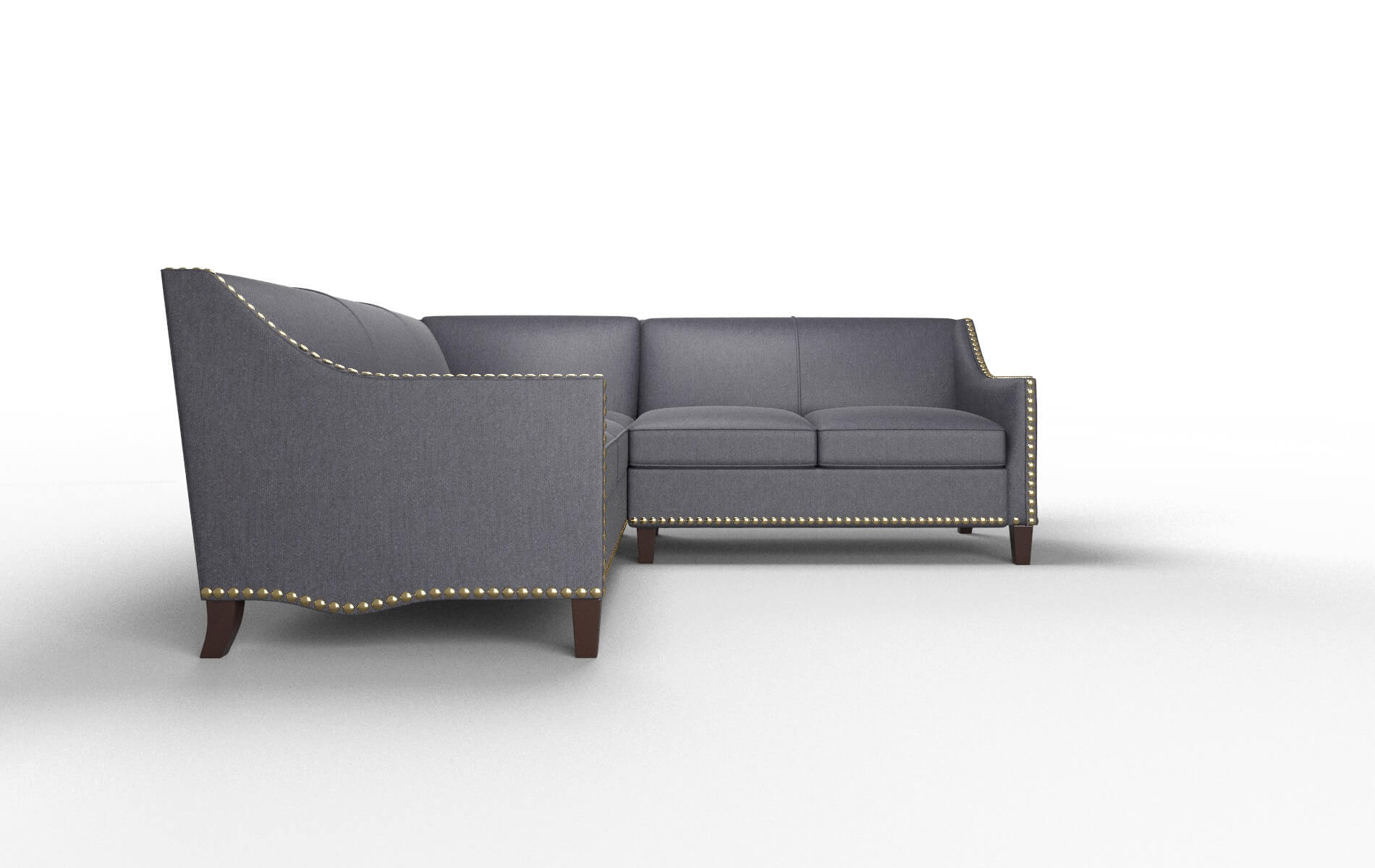 Amsterdam Sasha Navy Sectional espresso legs 2
