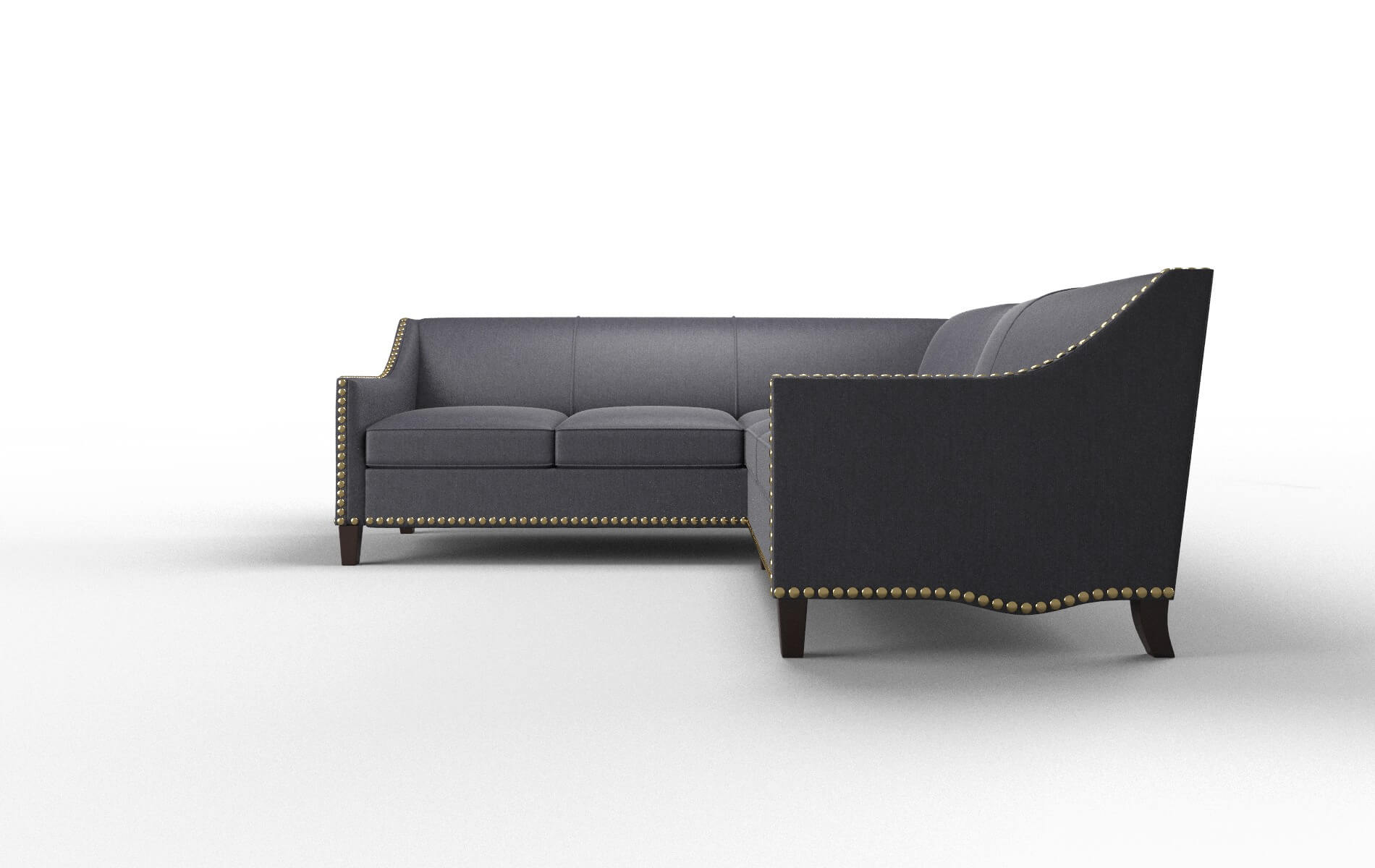 Amsterdam Sasha Navy Sectional espresso legs 5
