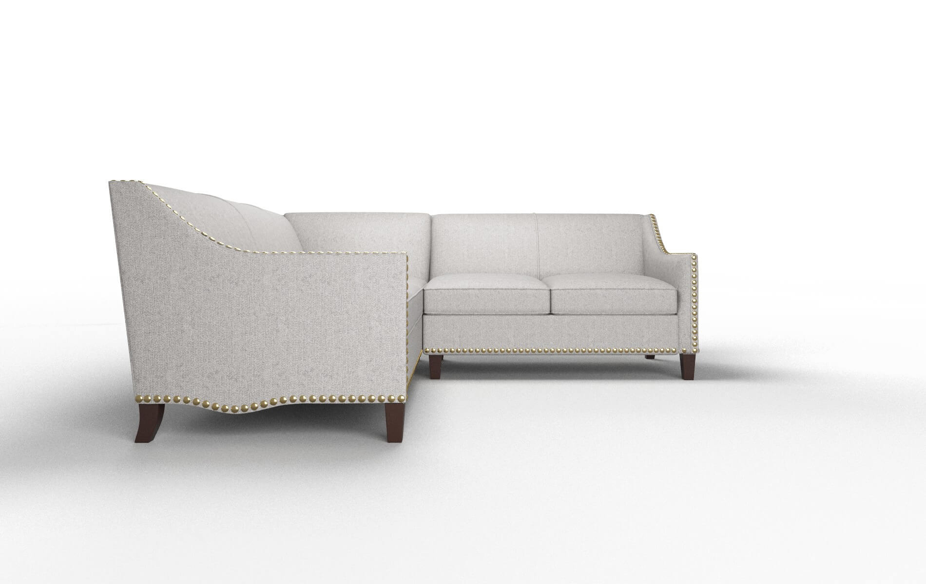 Amsterdam Sasha Silver Sectional espresso legs 2