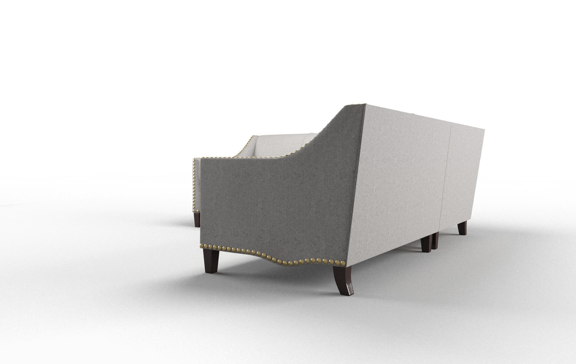 Amsterdam Sasha Silver Sectional espresso legs 4