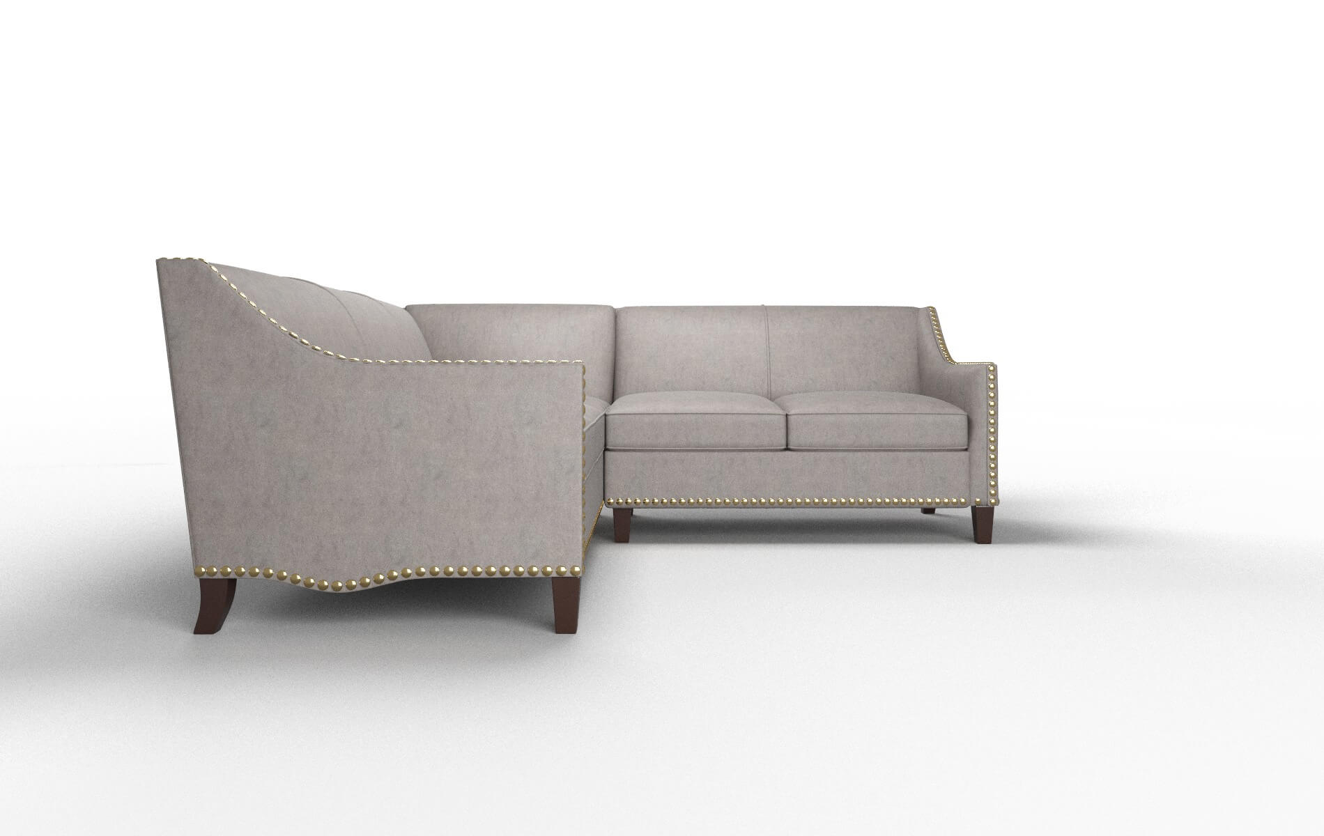 Amsterdam Suave Slate Sectional espresso legs 2