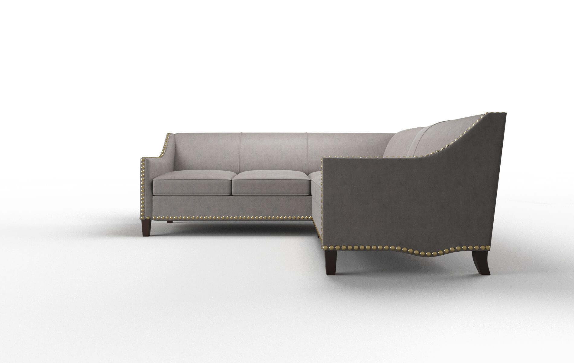 Amsterdam Suave Slate Sectional espresso legs 5