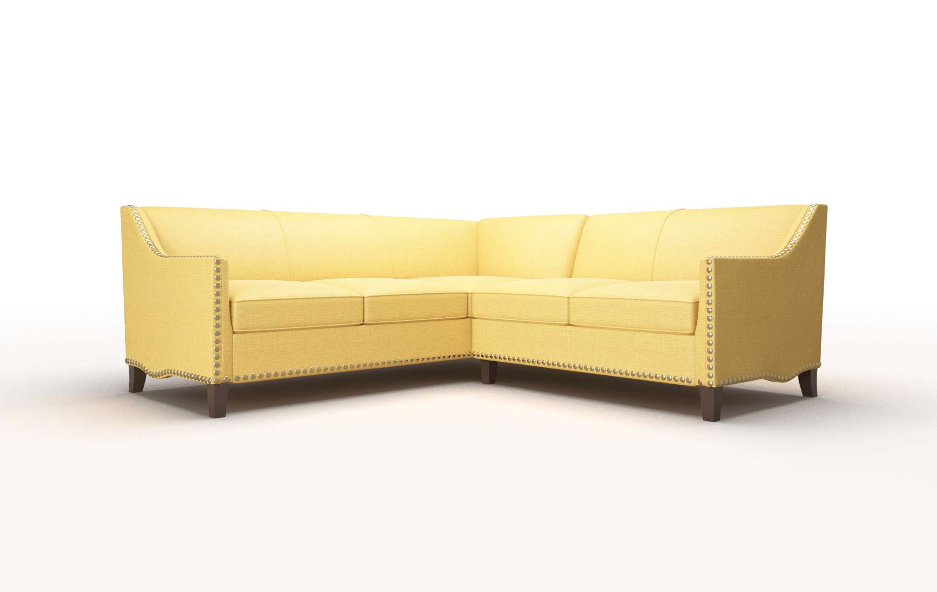 Amsterdam Tess Turmeric Sectional espresso legs 1