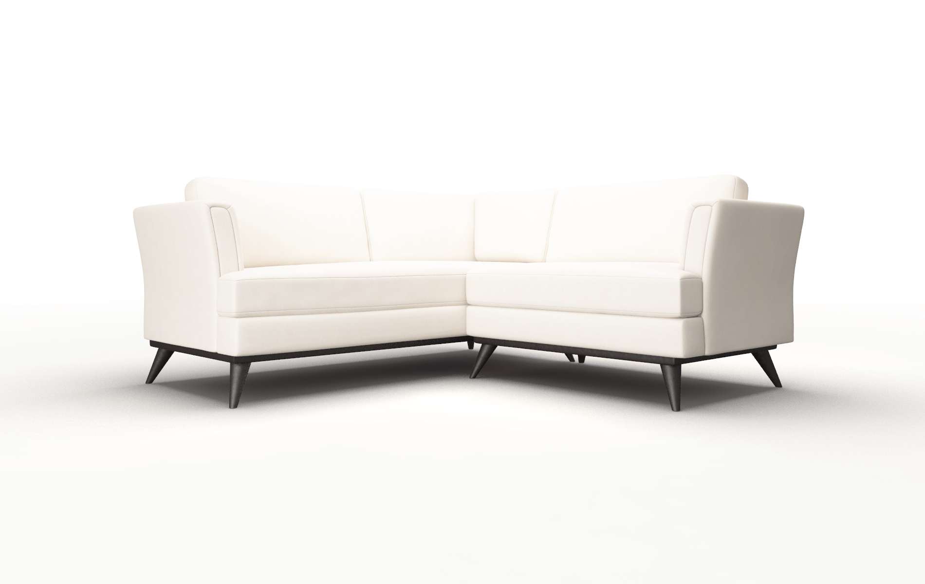 Antalya Blanche Milky Sectional espresso legs 1