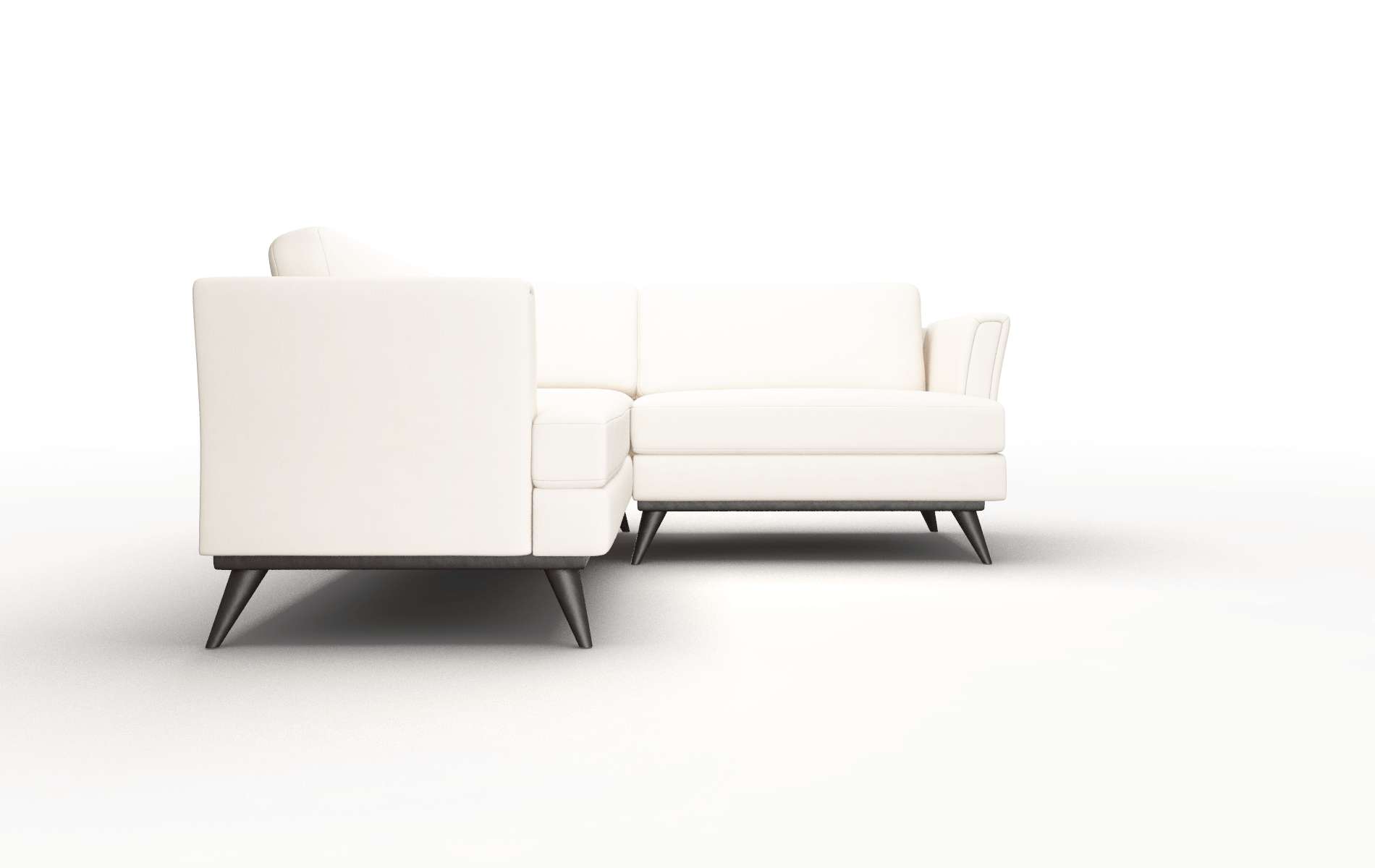 Antalya Blanche Milky Sectional espresso legs 2