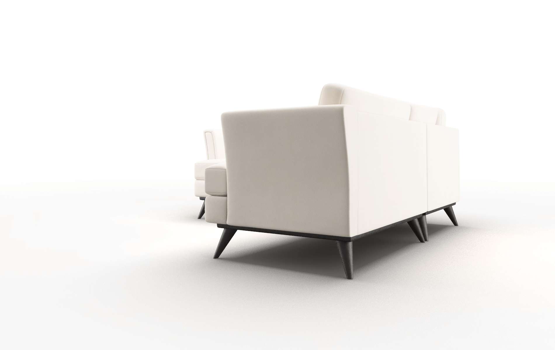 Antalya Blanche Milky Sectional espresso legs 4