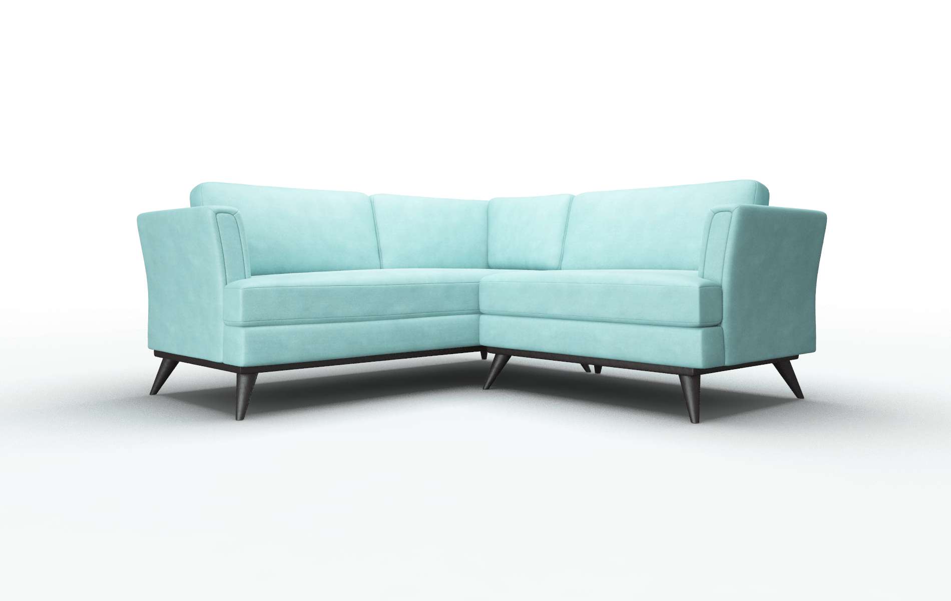 Antalya Curious Turquoise Sectional espresso legs