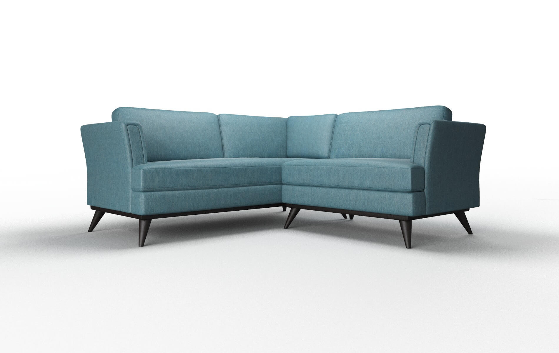 Antalya Hepburn Teal Sectional espresso legs 1