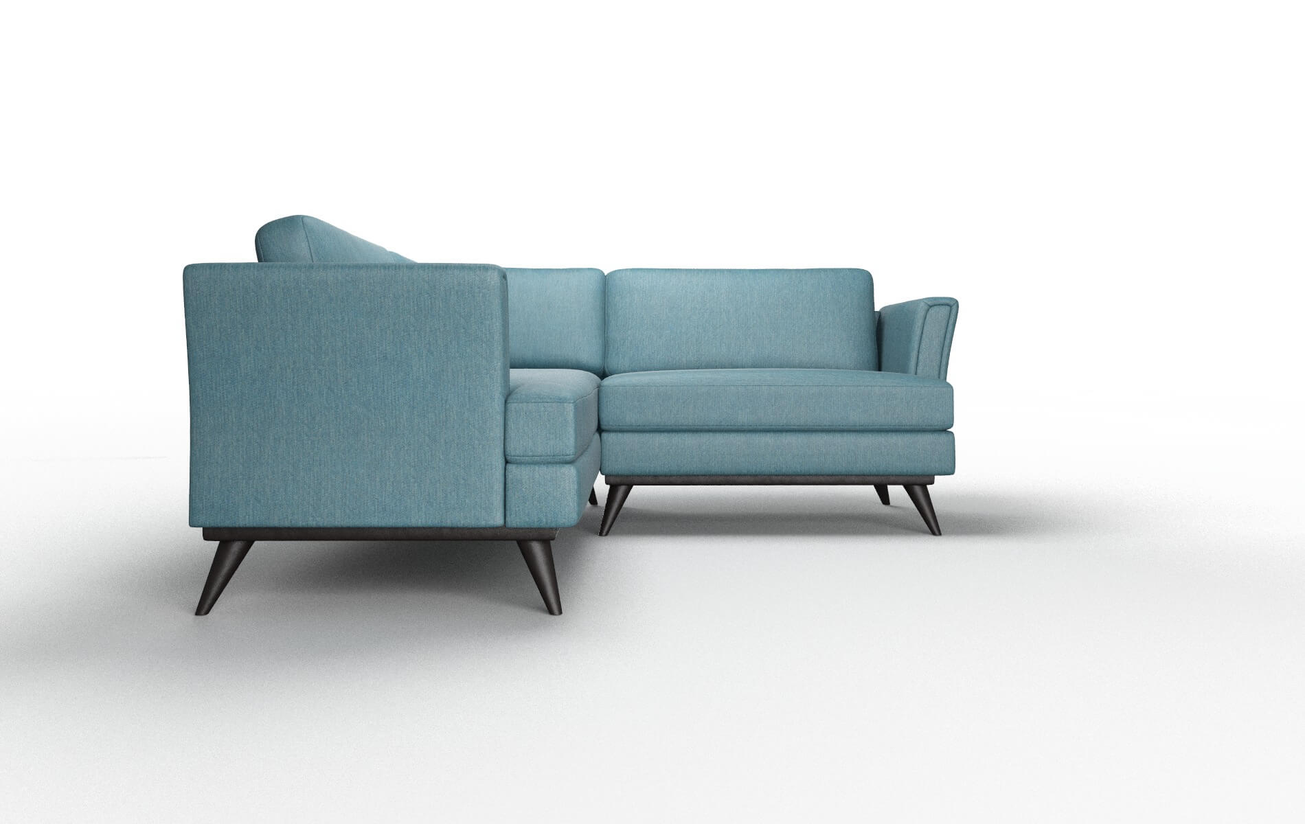 Antalya Hepburn Teal Sectional espresso legs 2
