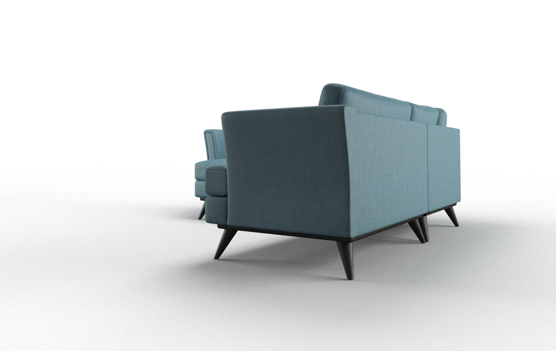 Antalya Hepburn Teal Sectional espresso legs 4