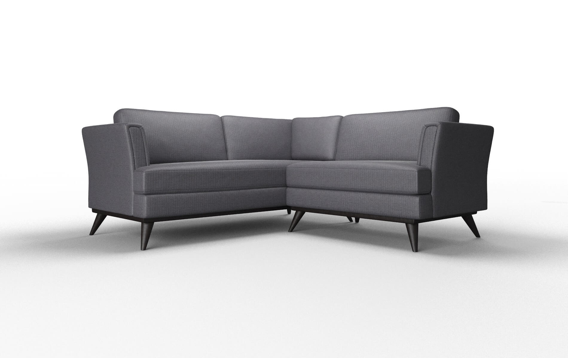 Antalya Parker Charcoal Sectional espresso legs