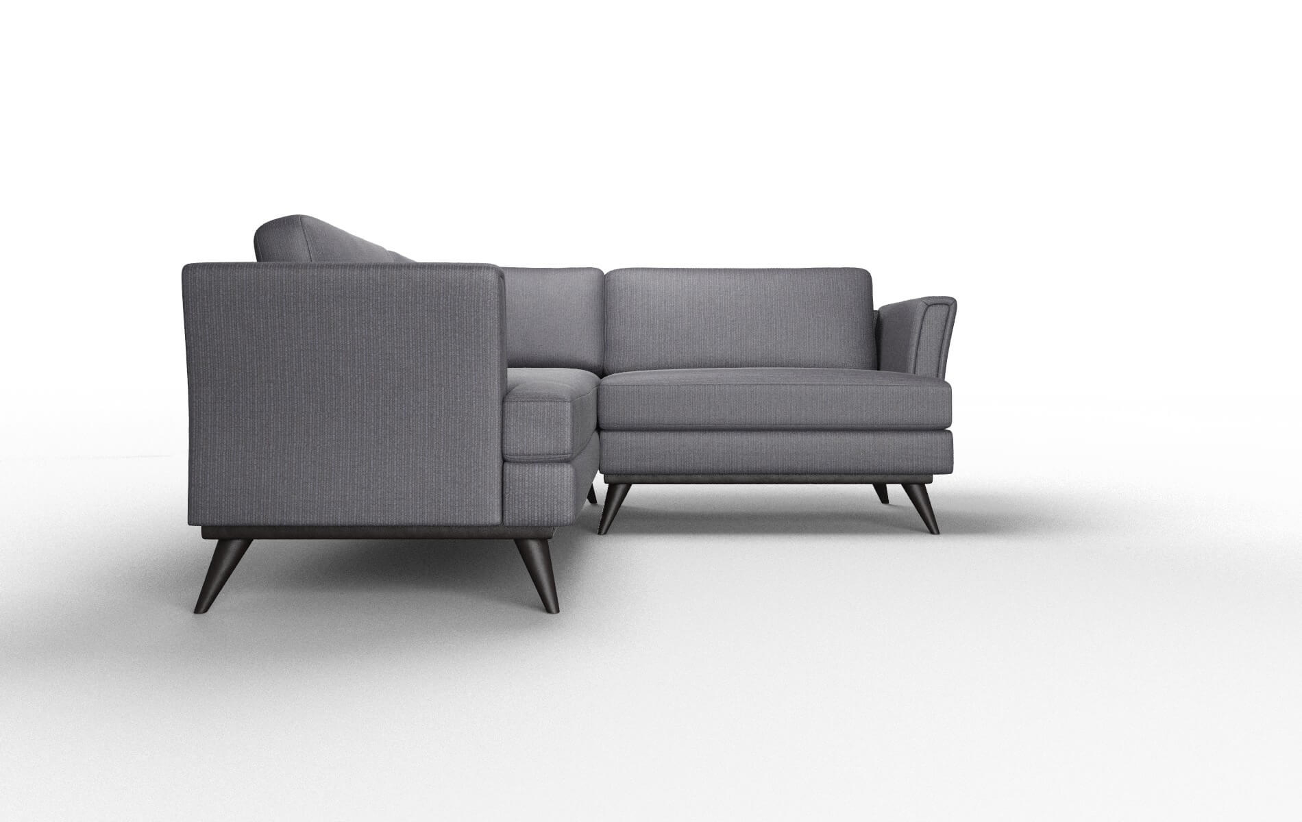 Antalya Parker Charcoal Sectional espresso legs 2