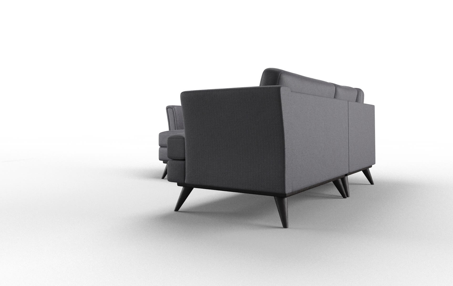 Antalya Parker Charcoal Sectional espresso legs 5