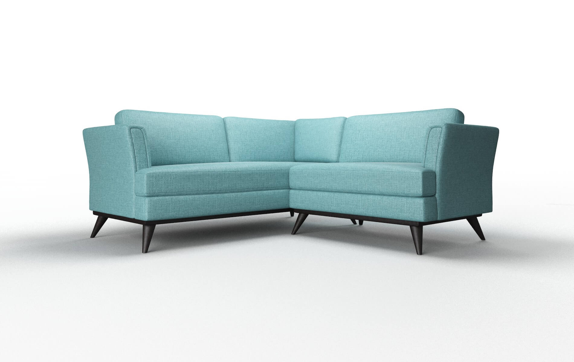 Antalya Parker Turquoise Sectional espresso legs