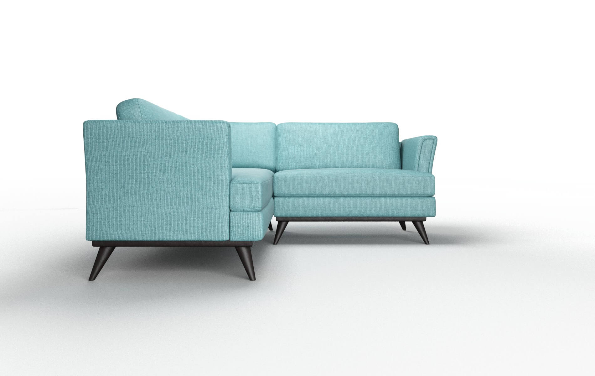 Antalya Parker Turquoise Sectional espresso legs 2