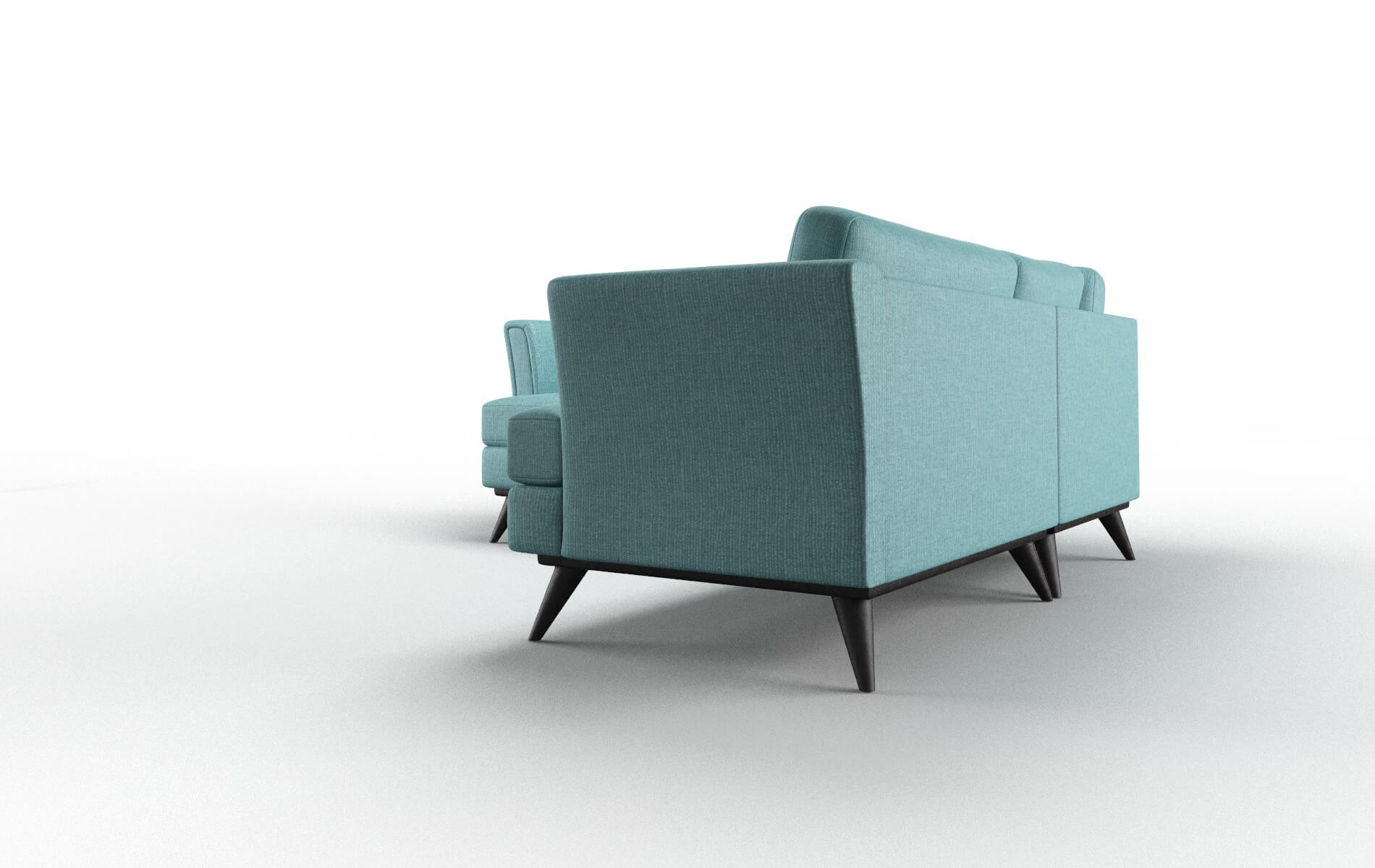 Antalya Parker Turquoise Sectional espresso legs 4