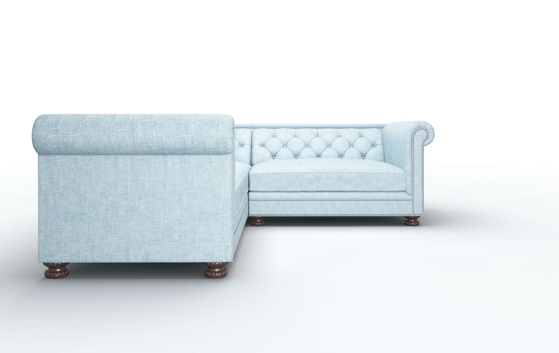 Athens Atlas Turquoise Sectional espresso legs 2