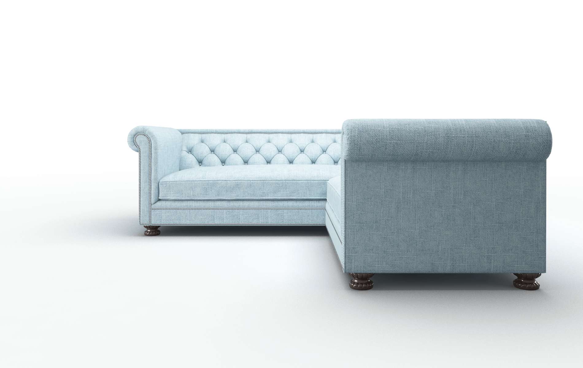 Athens Atlas Turquoise Sectional espresso legs 5