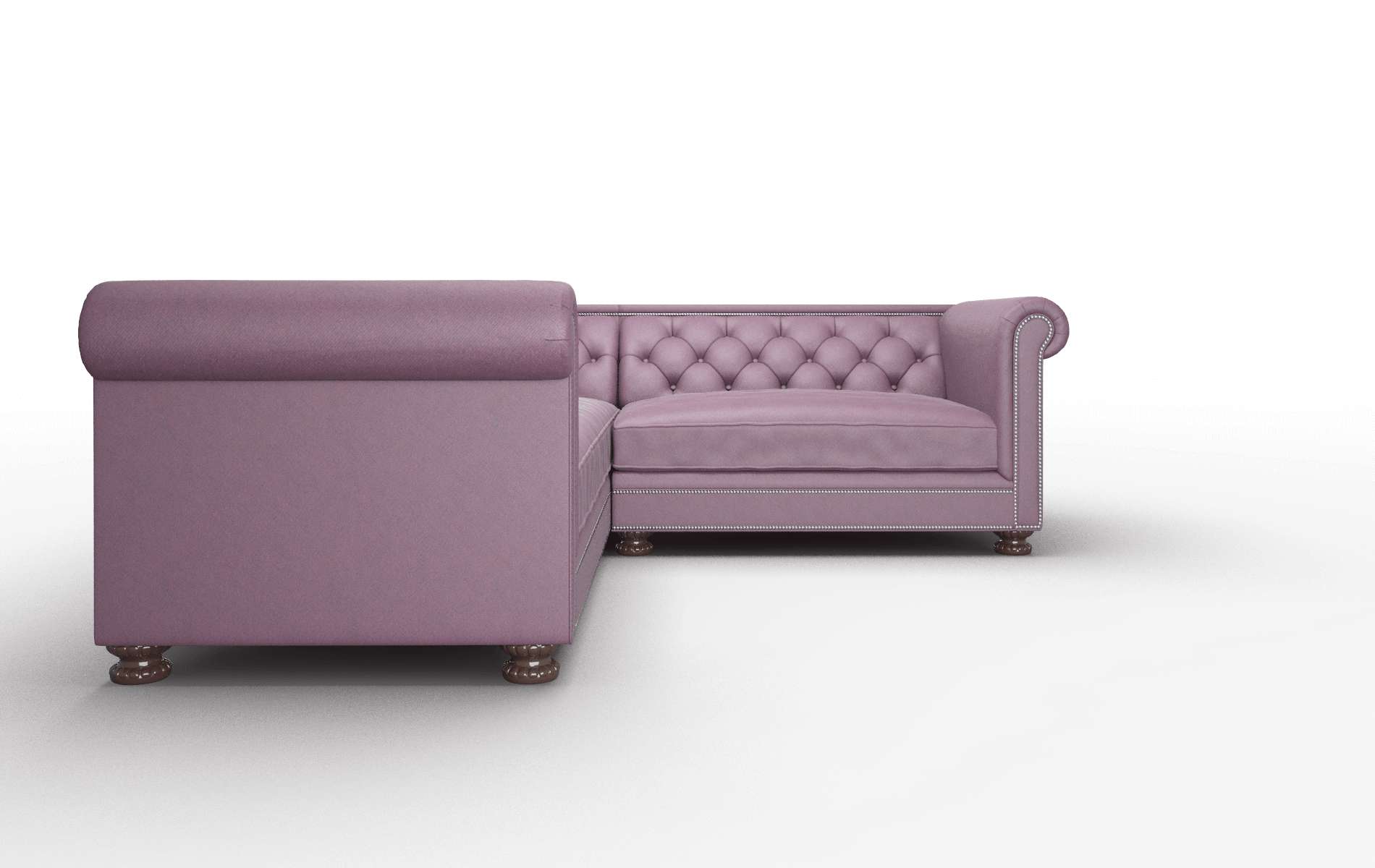 Athens Bella Aubergine Sectional espresso legs 2