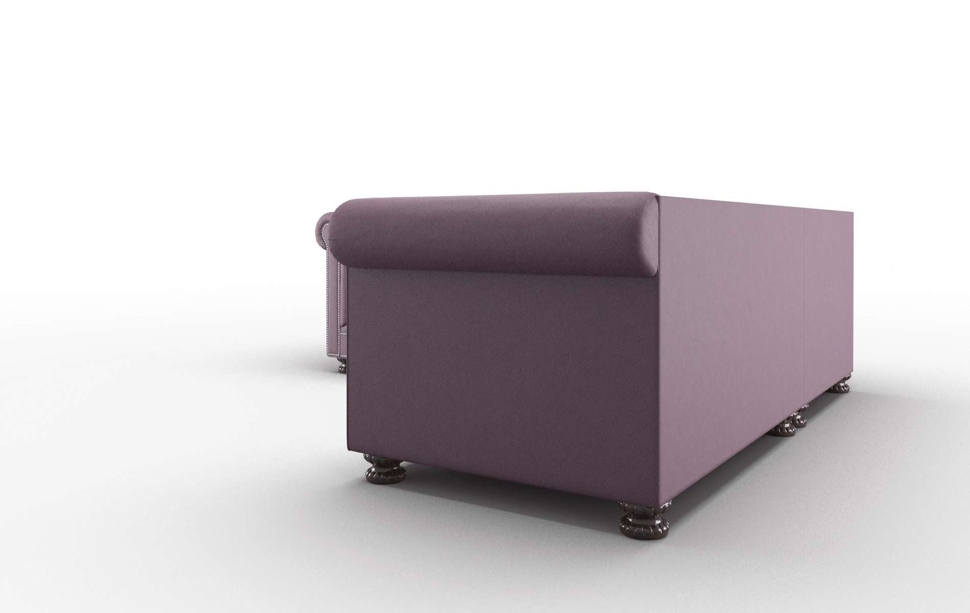 Athens Bella Aubergine Sectional espresso legs 4