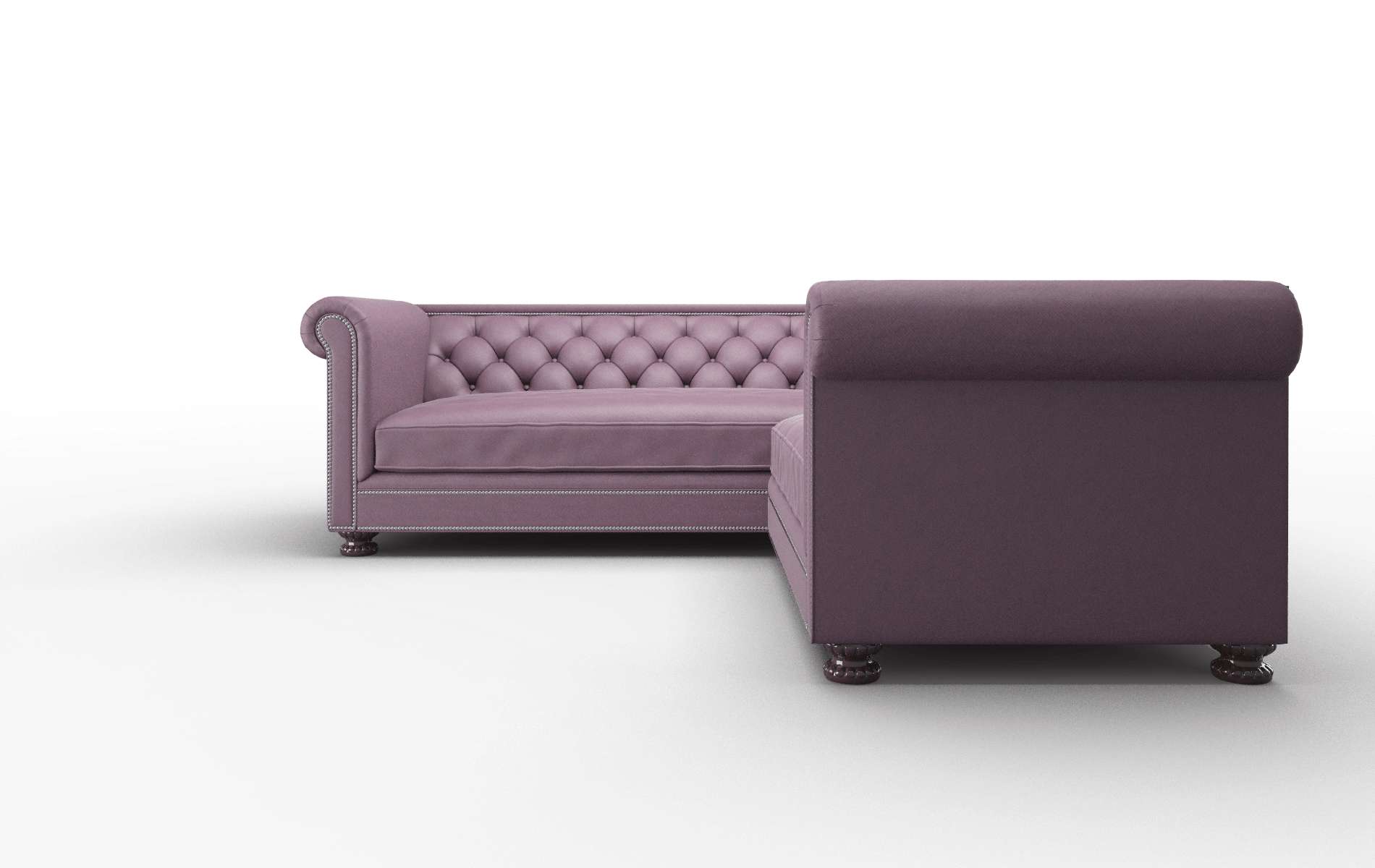 Athens Bella Aubergine Sectional espresso legs 5