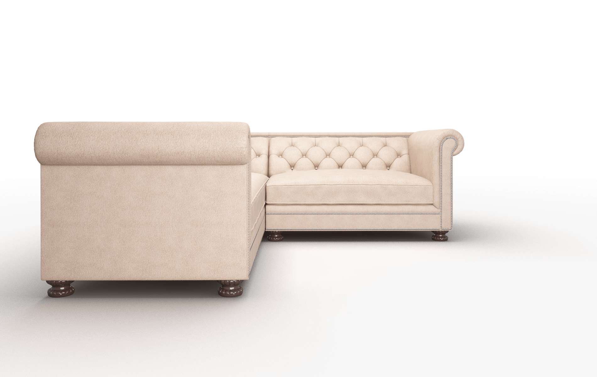 Athens Bella Cocoa Sectional espresso legs 2