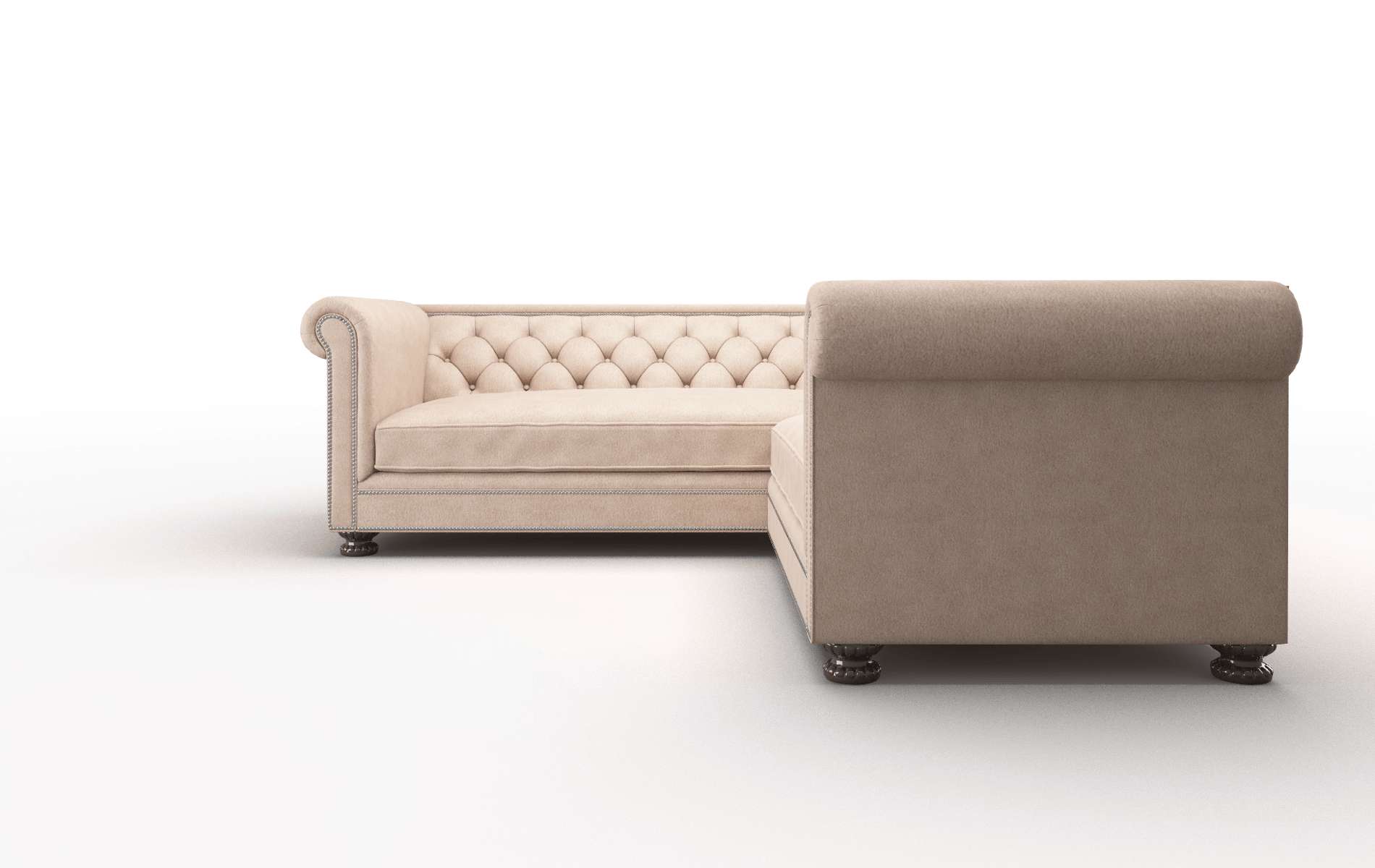 Athens Bella Cocoa Sectional espresso legs 5