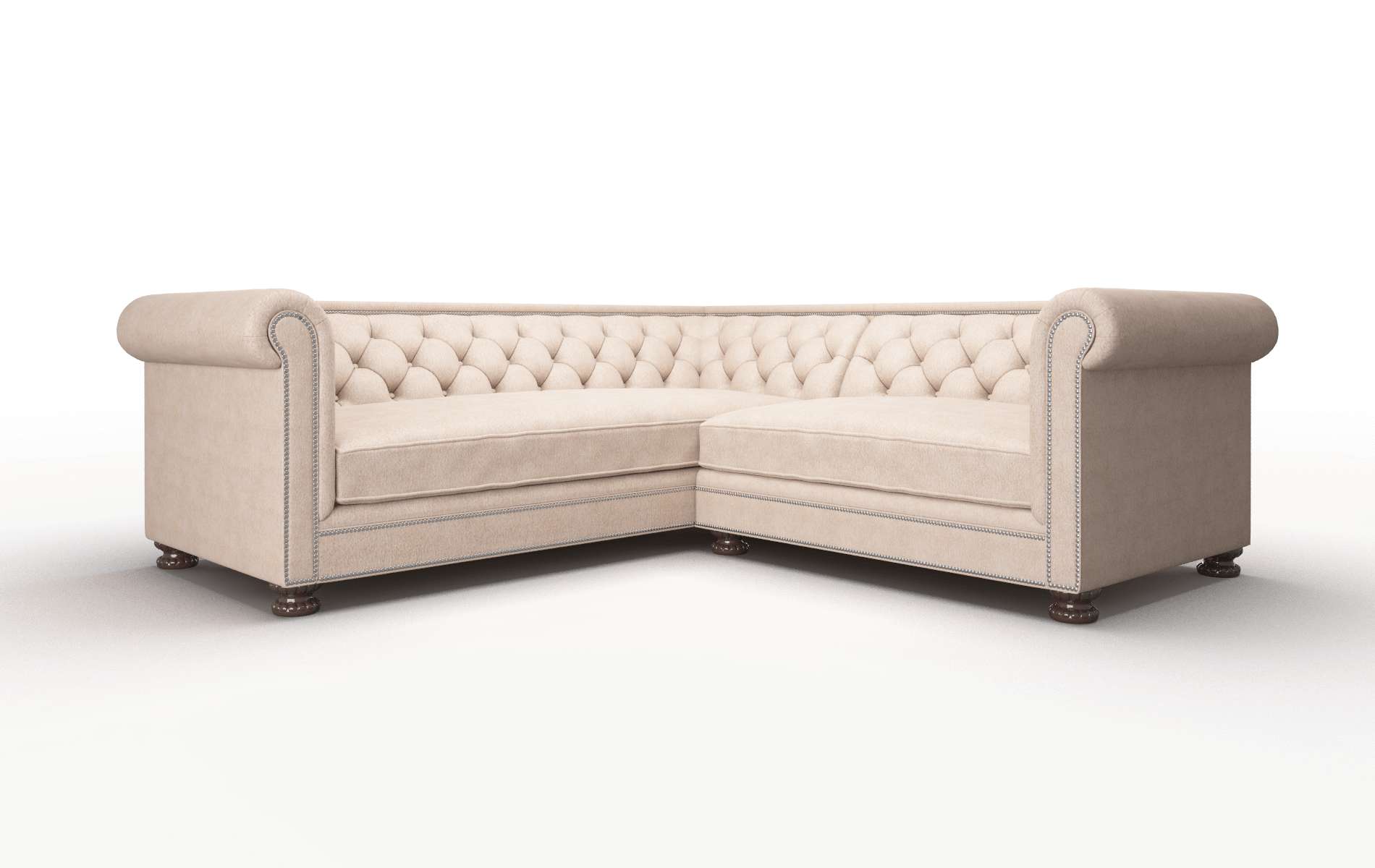 Athens Bella Pewter Sectional espresso legs 1