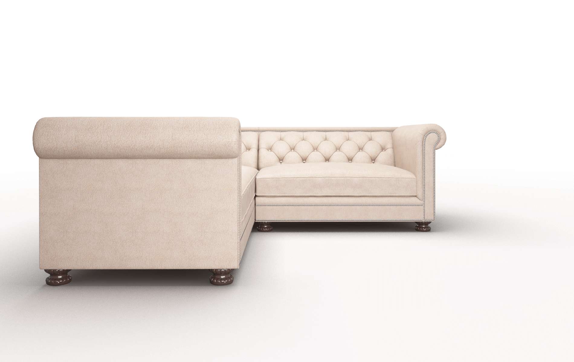 Athens Bella Pewter Sectional espresso legs 2