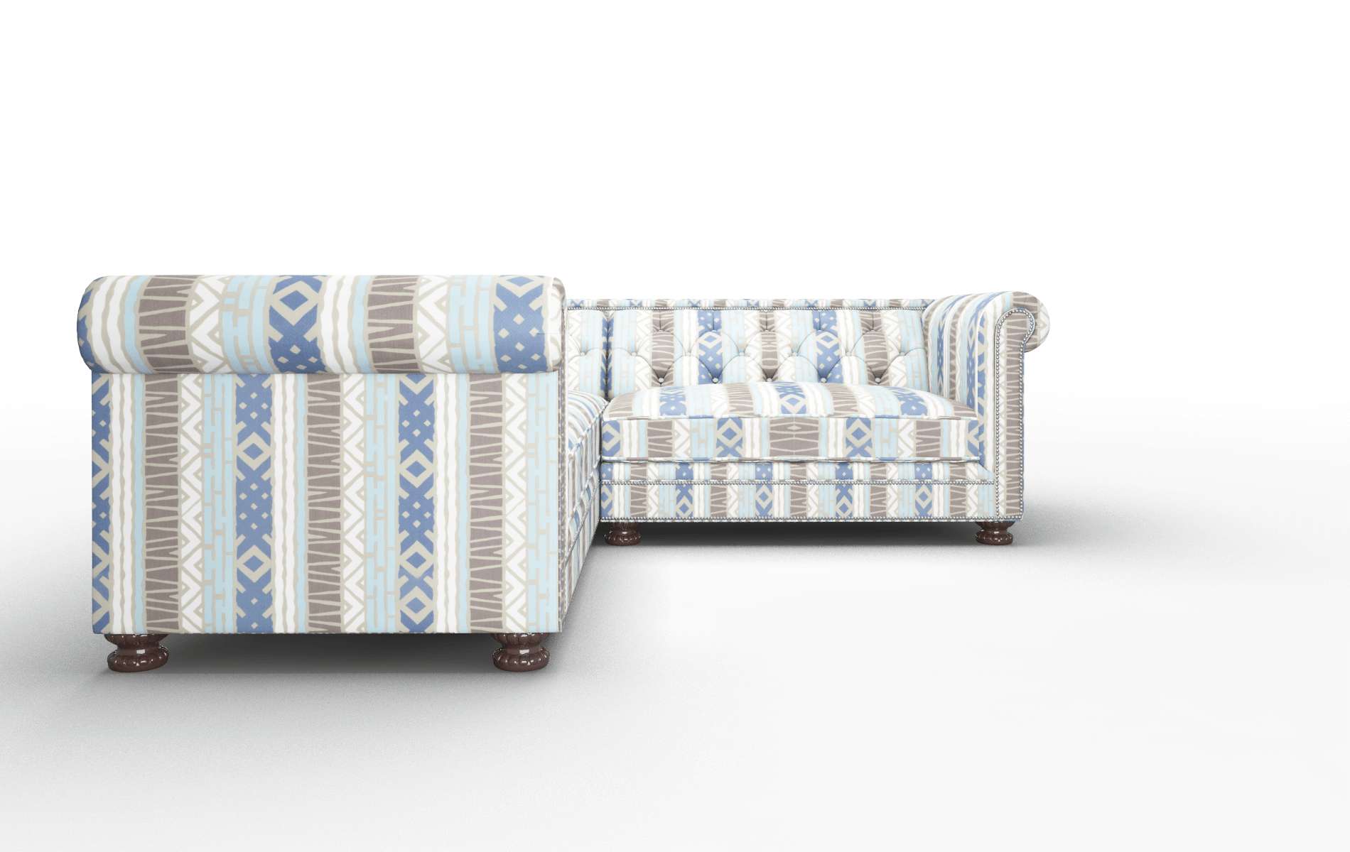 Athens Bodhi Indigo Sectional espresso legs 2