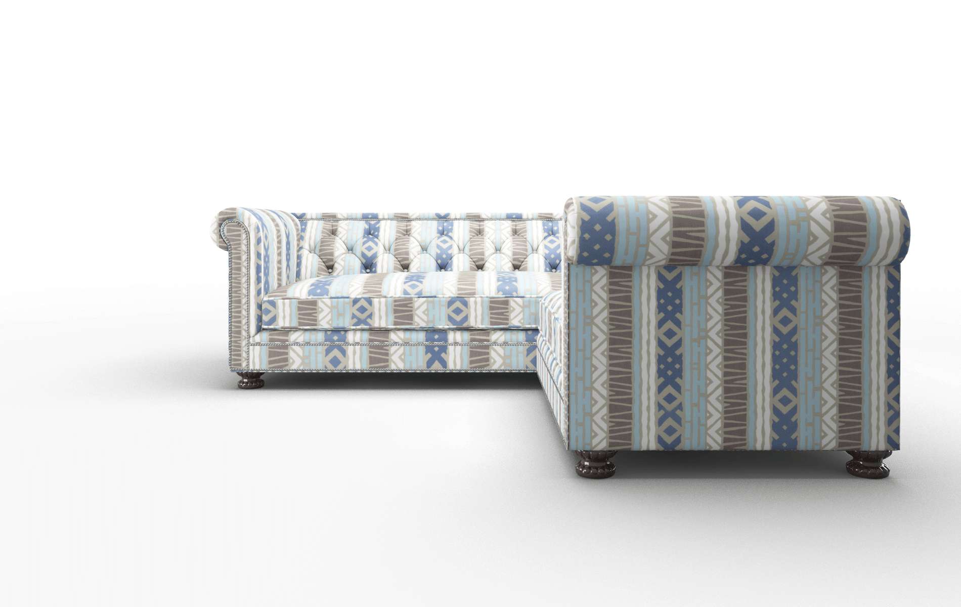 Athens Bodhi Indigo Sectional espresso legs 5