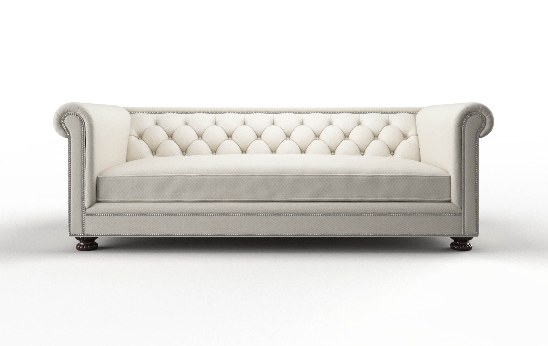 Athens Bungalow Ivory Sofa espresso legs