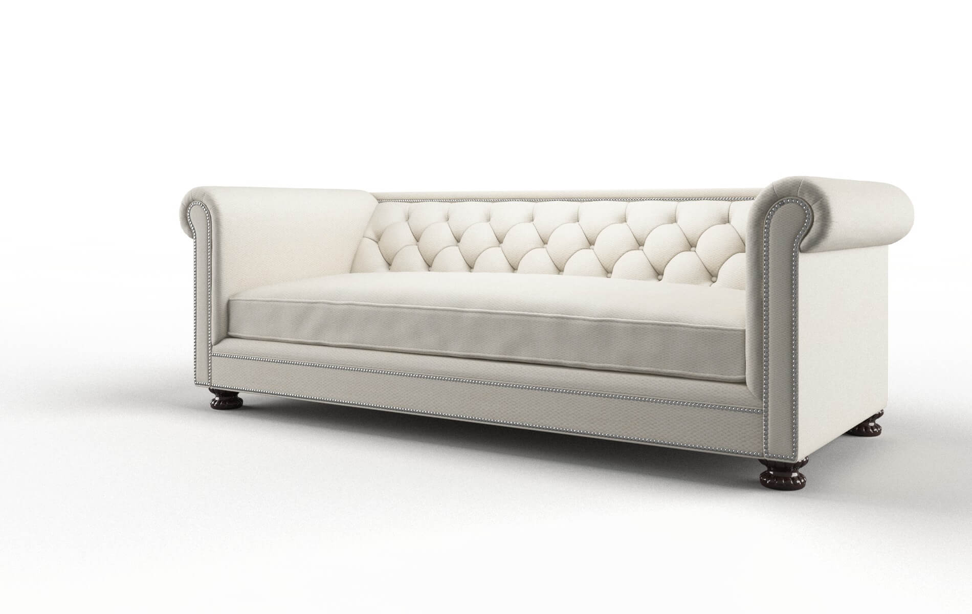 Athens Bungalow Ivory Sofa espresso legs 4
