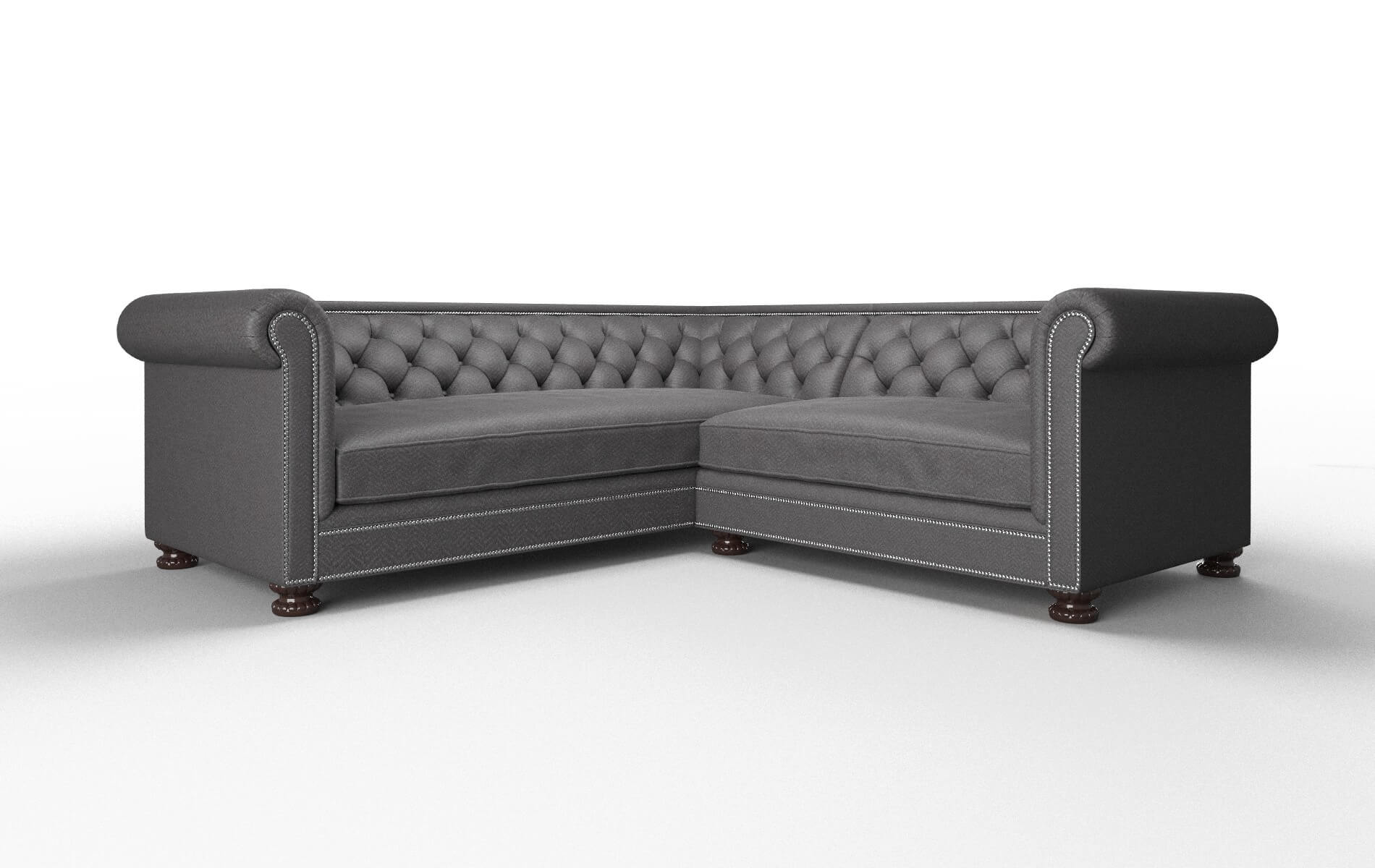 Athens Catalina Charcoal Sectional espresso legs 1