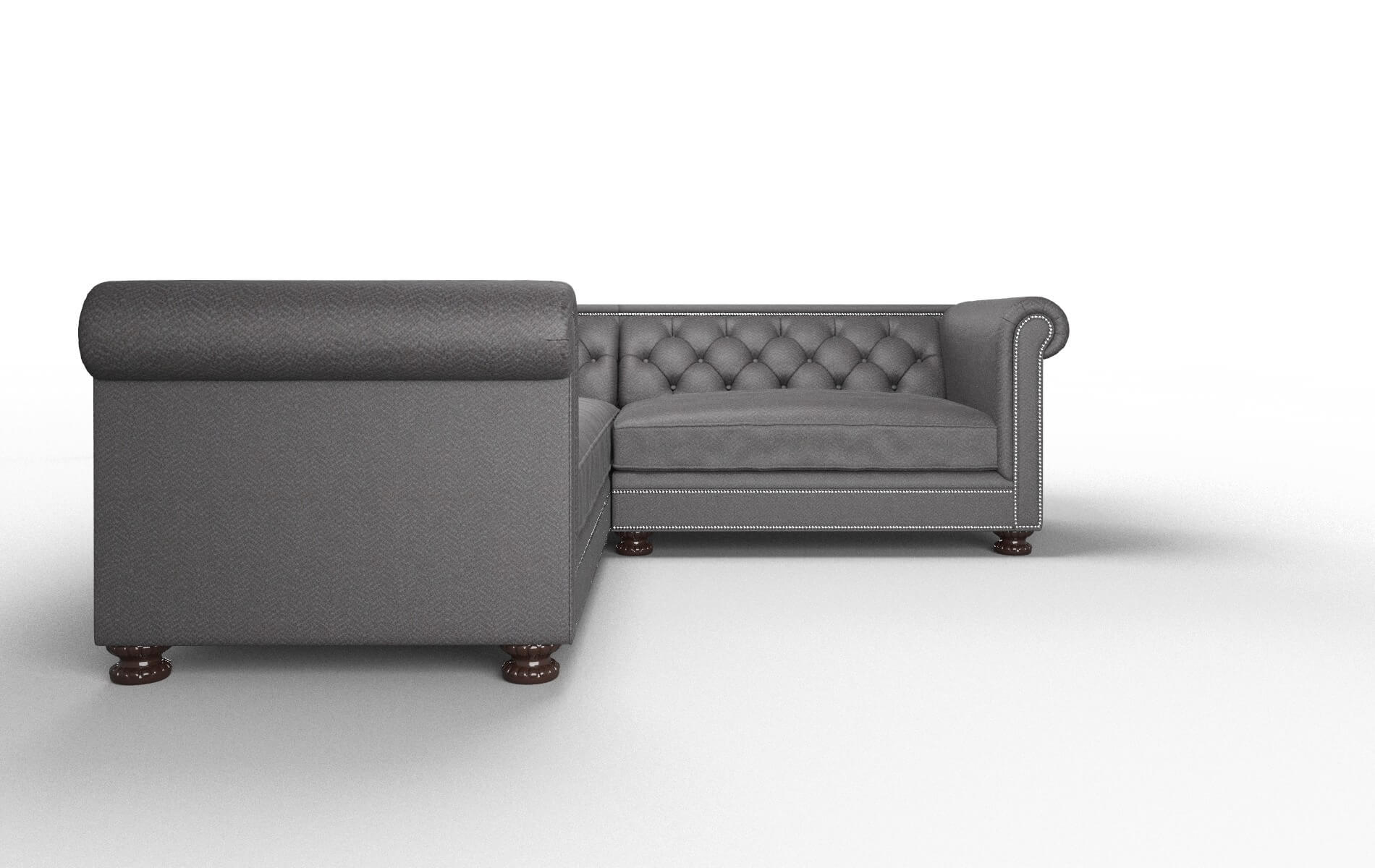 Athens Catalina Charcoal Sectional espresso legs 2