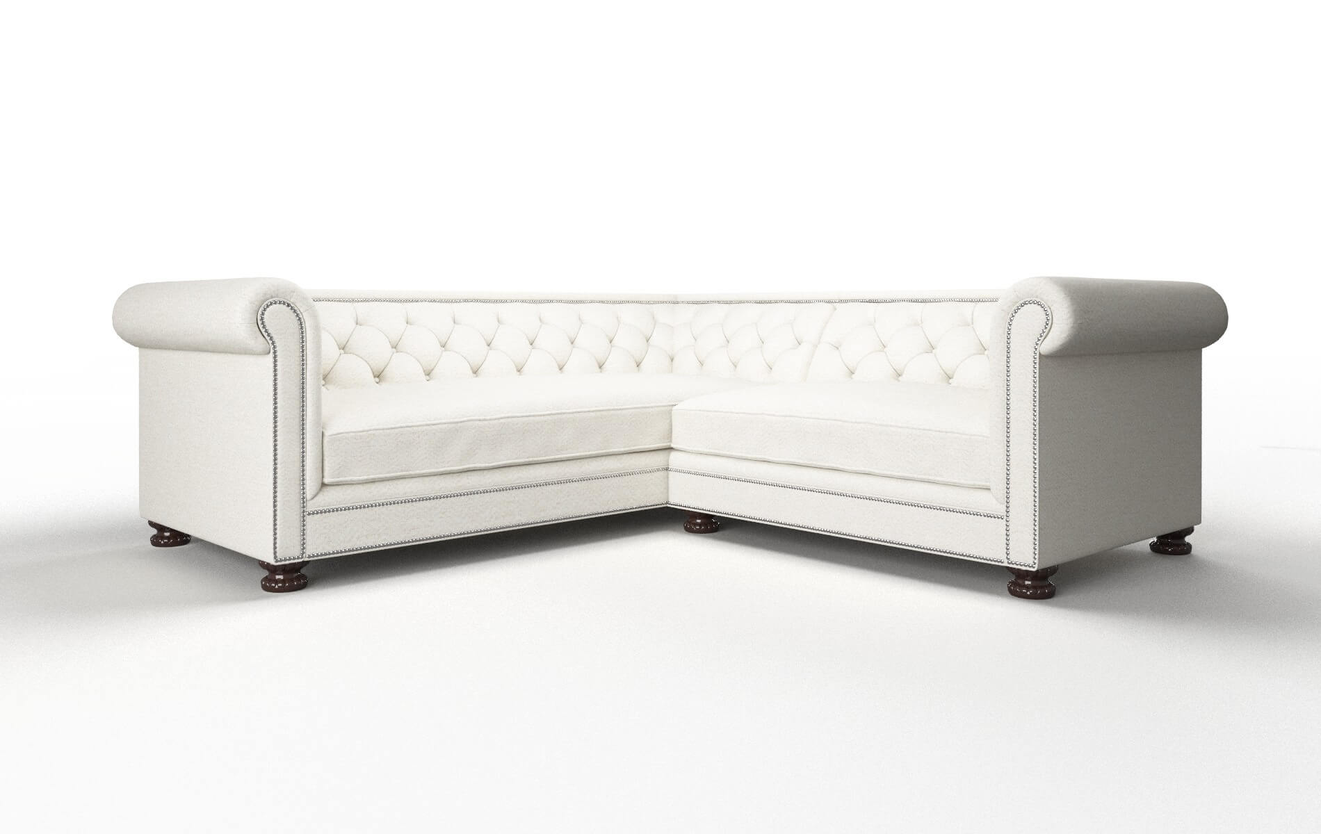 Athens Catalina Ivory Sectional espresso legs 1